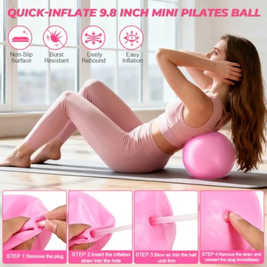 Pilates Ring Set for Women, Pilates Set with Magic Circle, Ball and Resistance Bands, Pilates Kit for Home Workout, Pilates Equ by S And B Enterprise