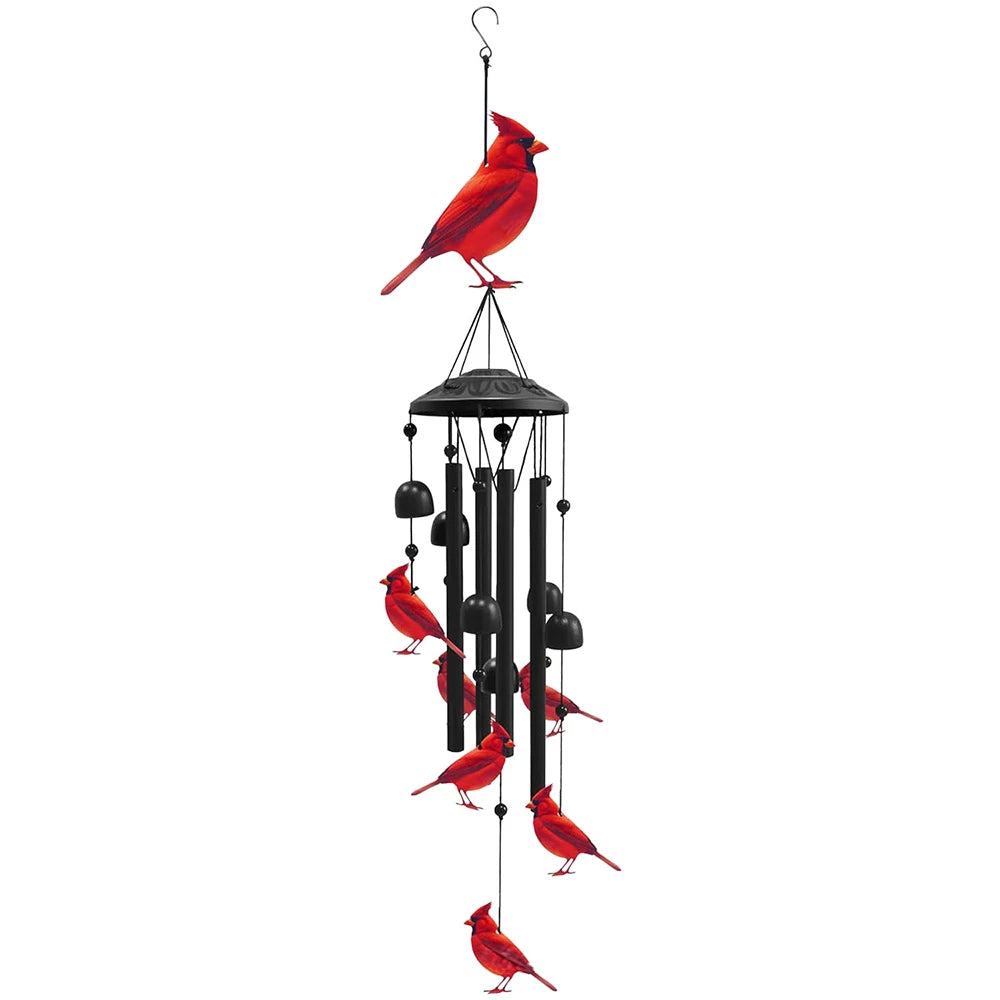 Lucky Wind Chime Garden Decor With Gradient Bird Ornament by S And B Enterprise