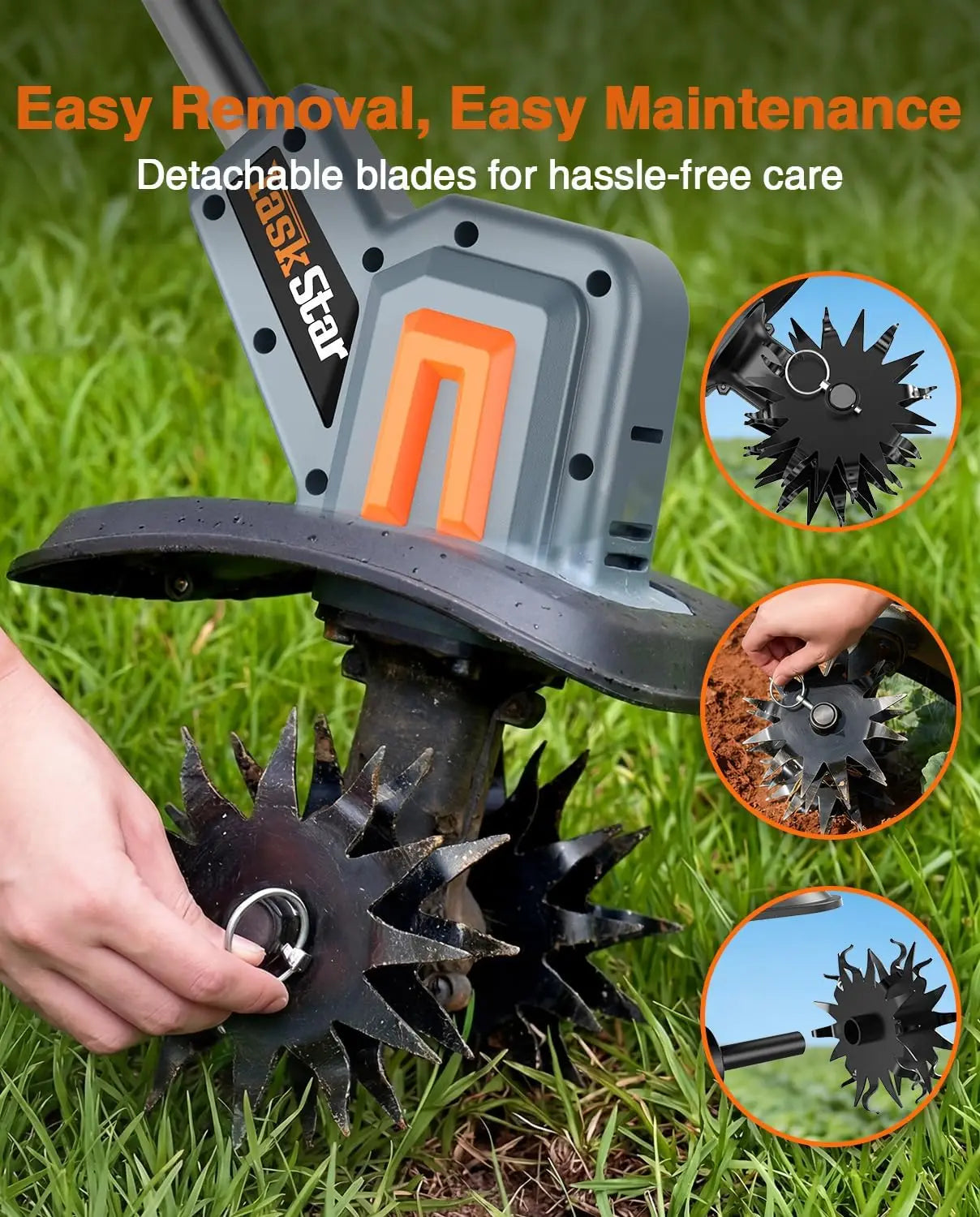 Cordless Tiller Cultivator 21V Garden Rototiller For Soil