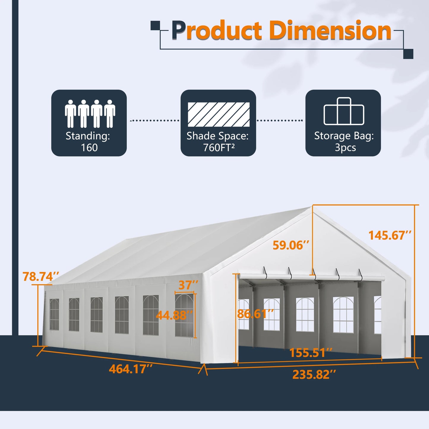 Heavy Duty Party Tent Large Commercial Canopy With Removable Sidewalls