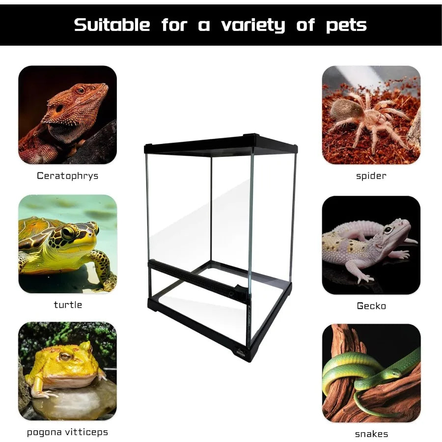 Reptile Glass Terrarium Tank With Front Opening Door