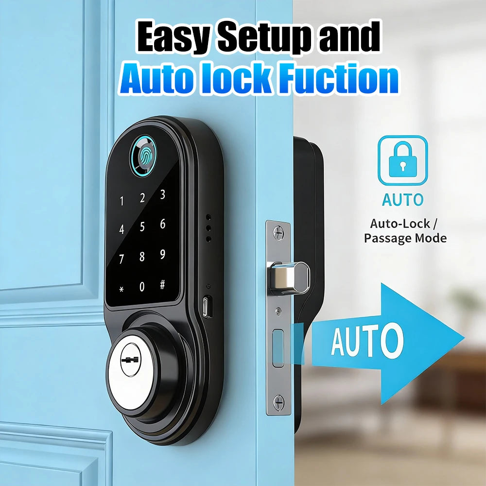 Bluetooth Smart Deadbolt Lock With Fingerprint And Keyless Entry by S And B Enterprise
