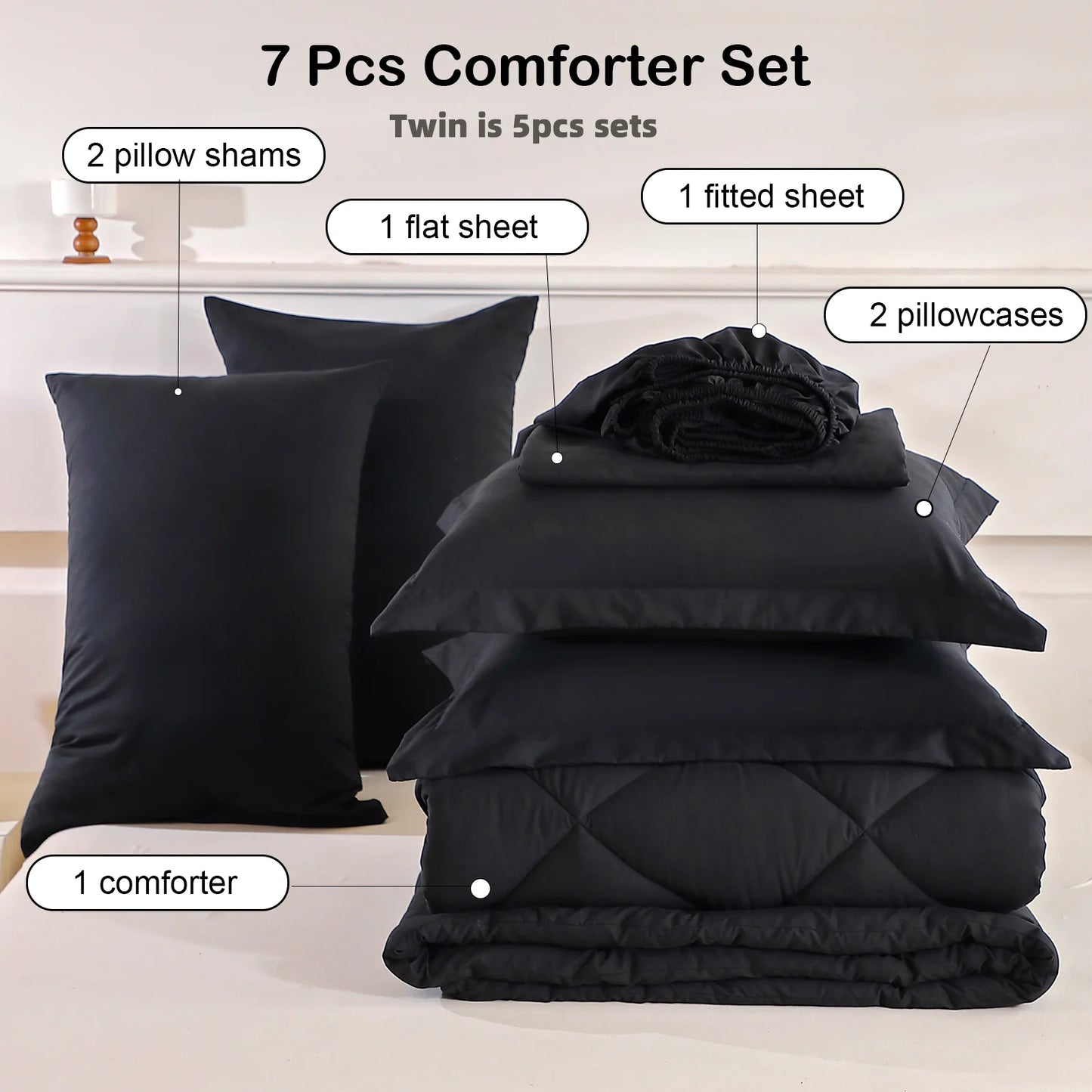 easYum Bedding Set With Comforter And Sheets For Bedrooms