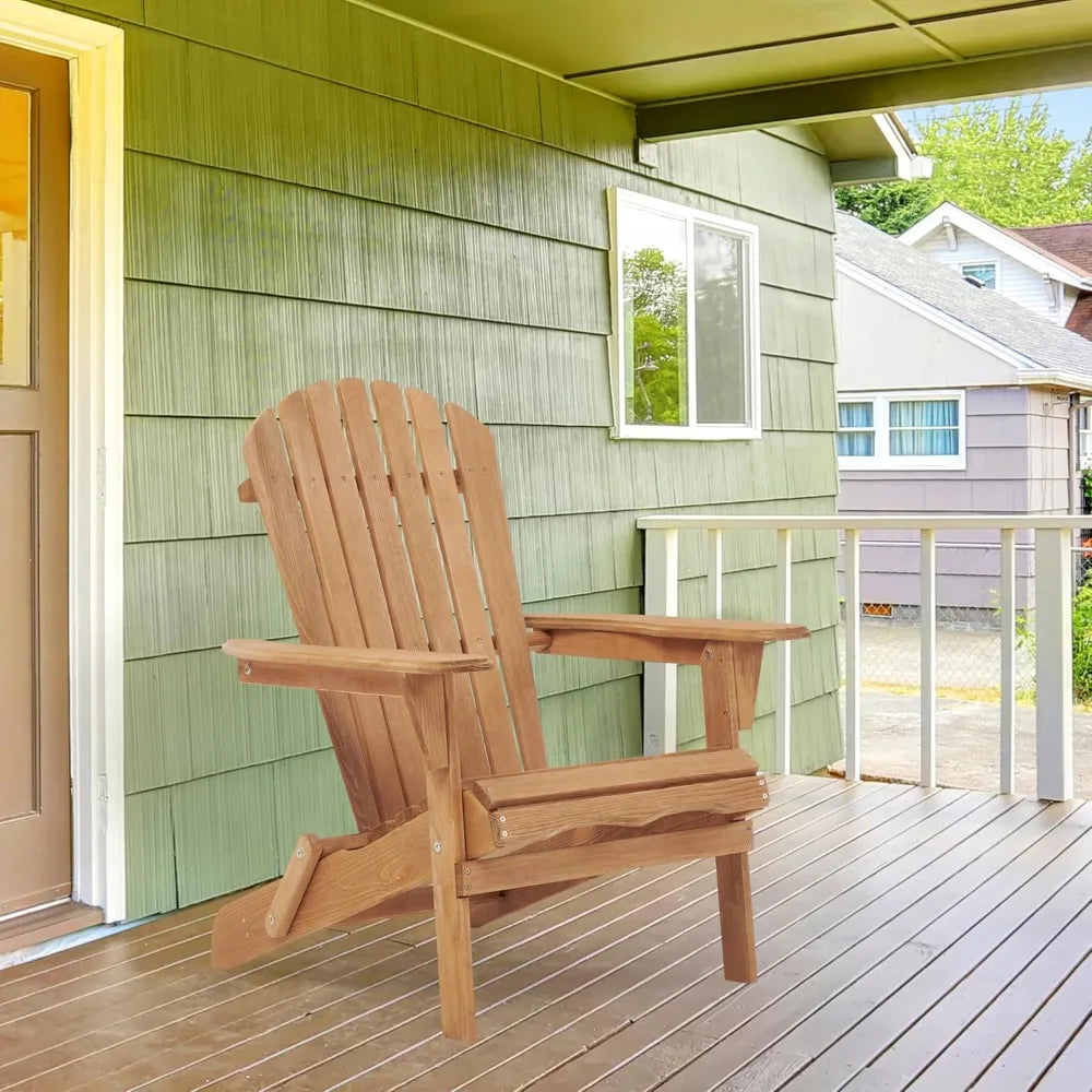Outdoor Wooden Folding Chair Set Of 2 With Preassembled Backrest