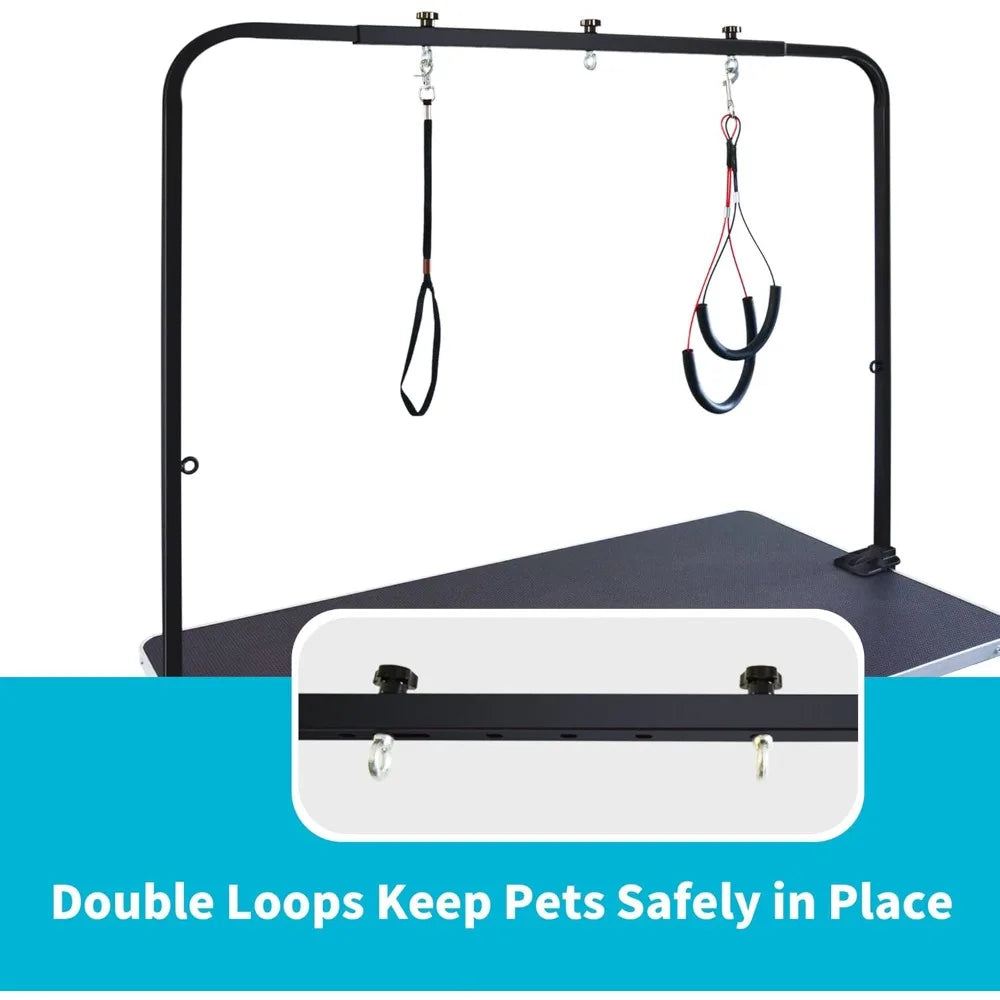 US Shipping 46 Inch Dog Grooming Table Professional Adjustable Height Large Pet Wash Station by S And B Enterprise