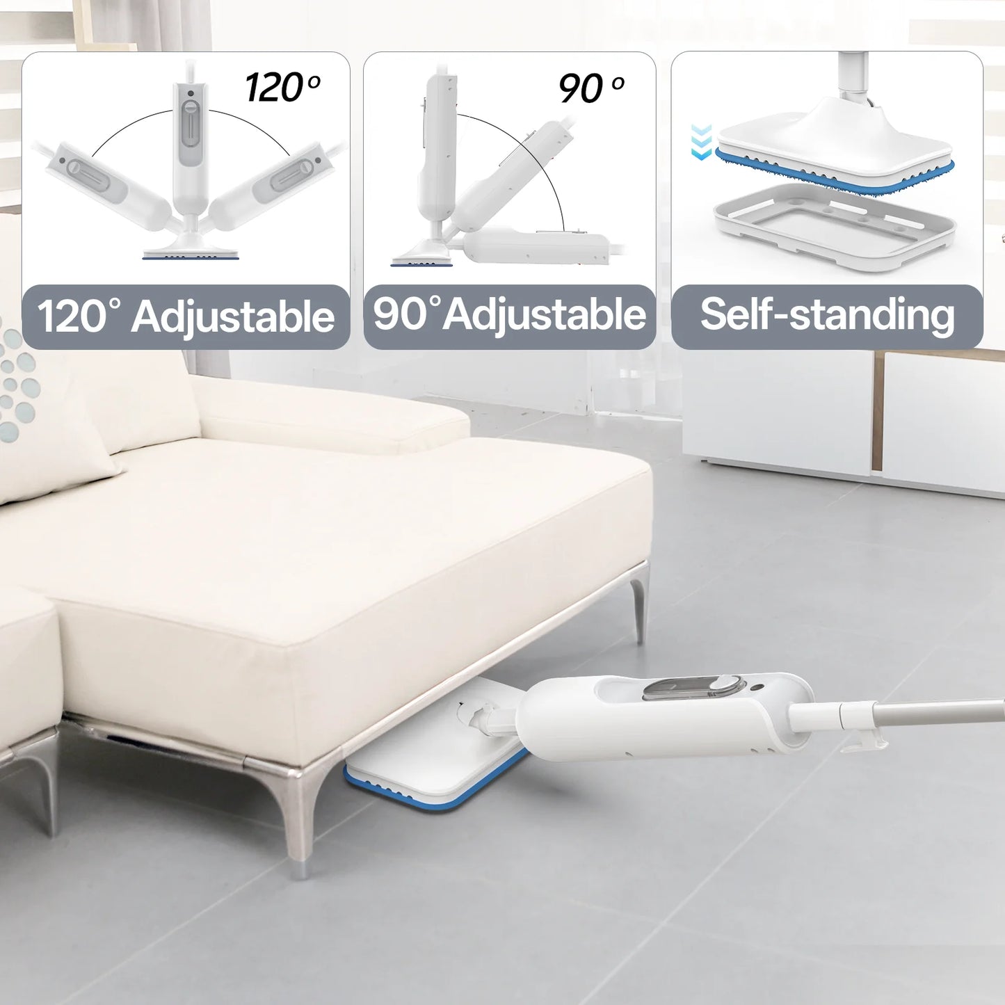 INSE Powerful Steam Mop High Temperature 6 in 1 Scrubbing Steam Cleaner Detachable Floor Steam Mop for Hard Floor Carpet Kitchen by S And B Enterprise