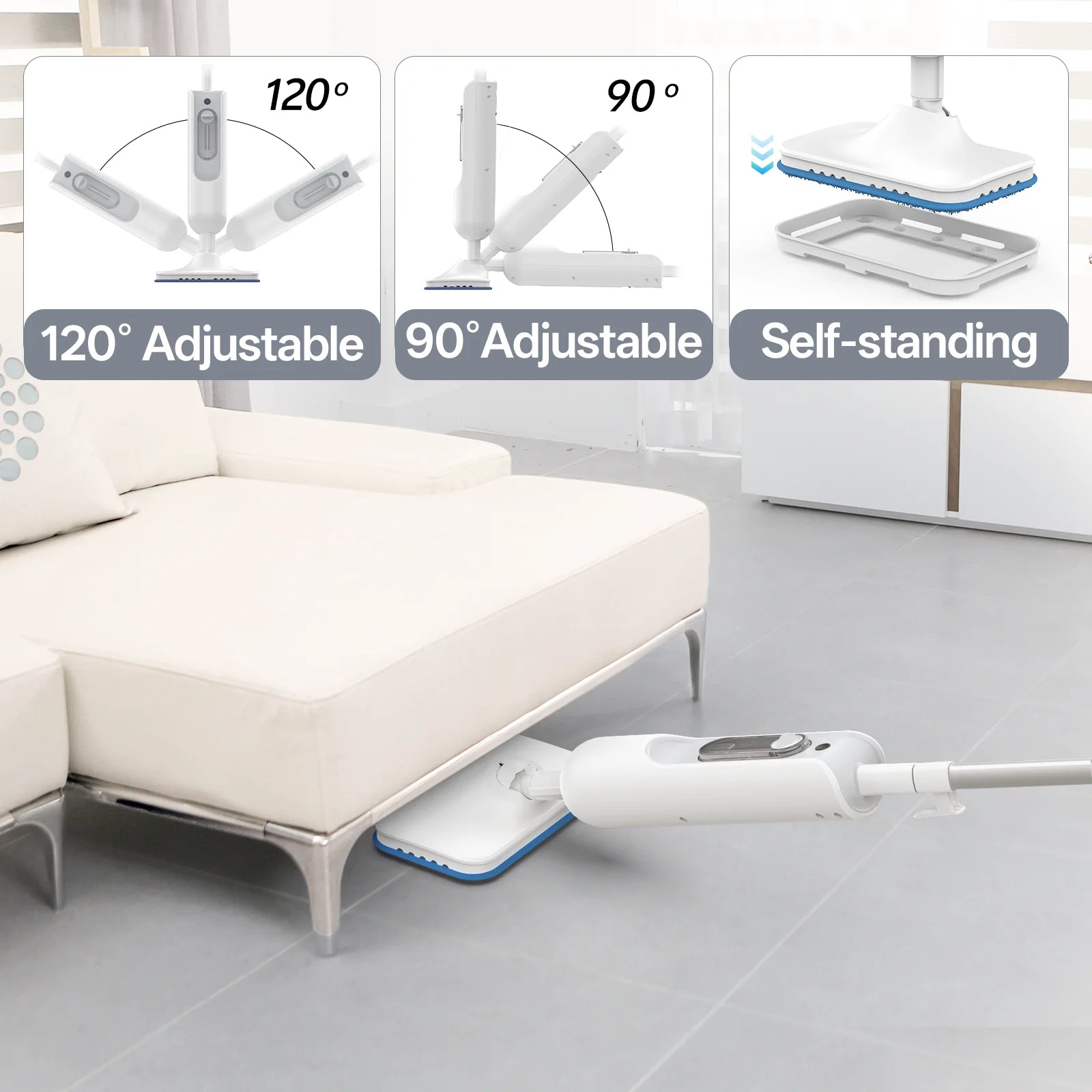 INSE Powerful Steam Mop High Temperature 6 in 1 Scrubbing Steam Cleaner Detachable Floor Steam Mop for Hard Floor Carpet Kitchen by S And B Enterprise