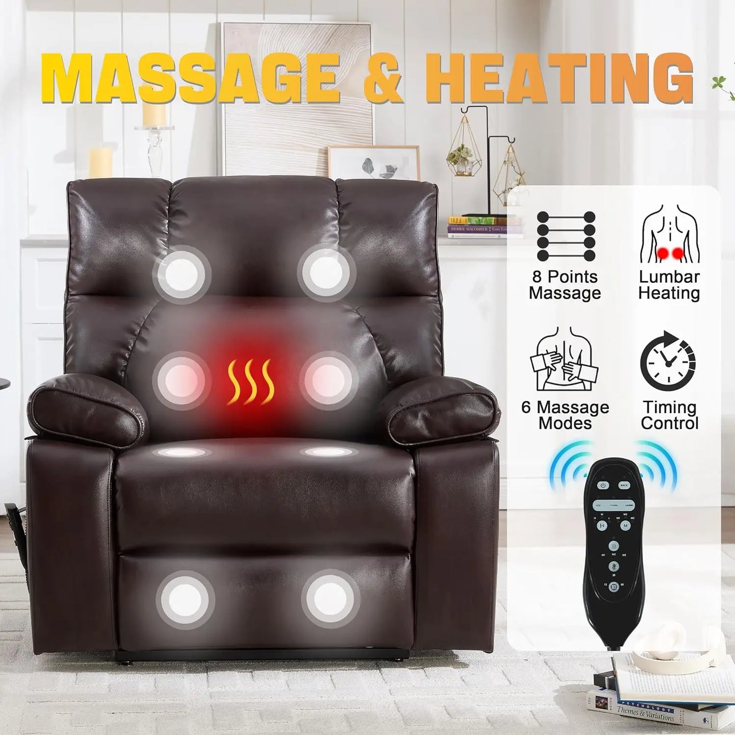 Dual Motor Power Lift Recliner Chair With Massage And Heat by S And B Enterprise
