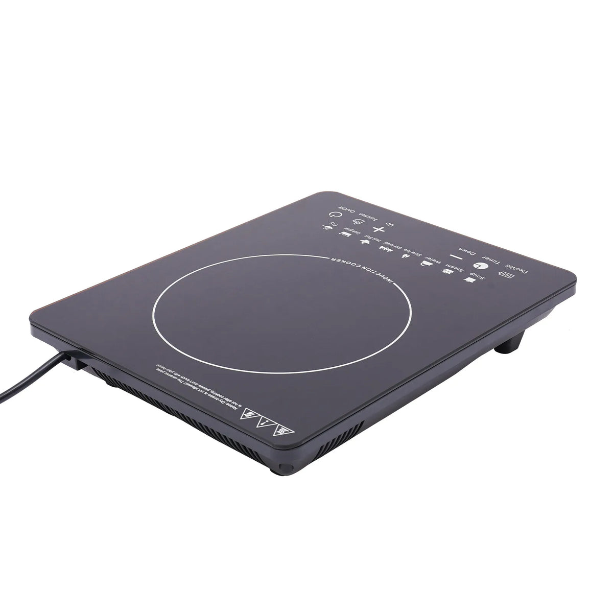 Black glass-ceramic induction cooktop by S And B Enterprise, portable single-burner with touch controls