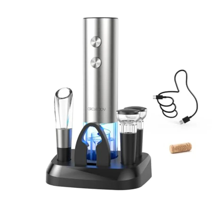 Electric Stainless Steel Wine Opener Rechargeable Automatic Bottle Opener 7 In 1 by S And B Enterprise