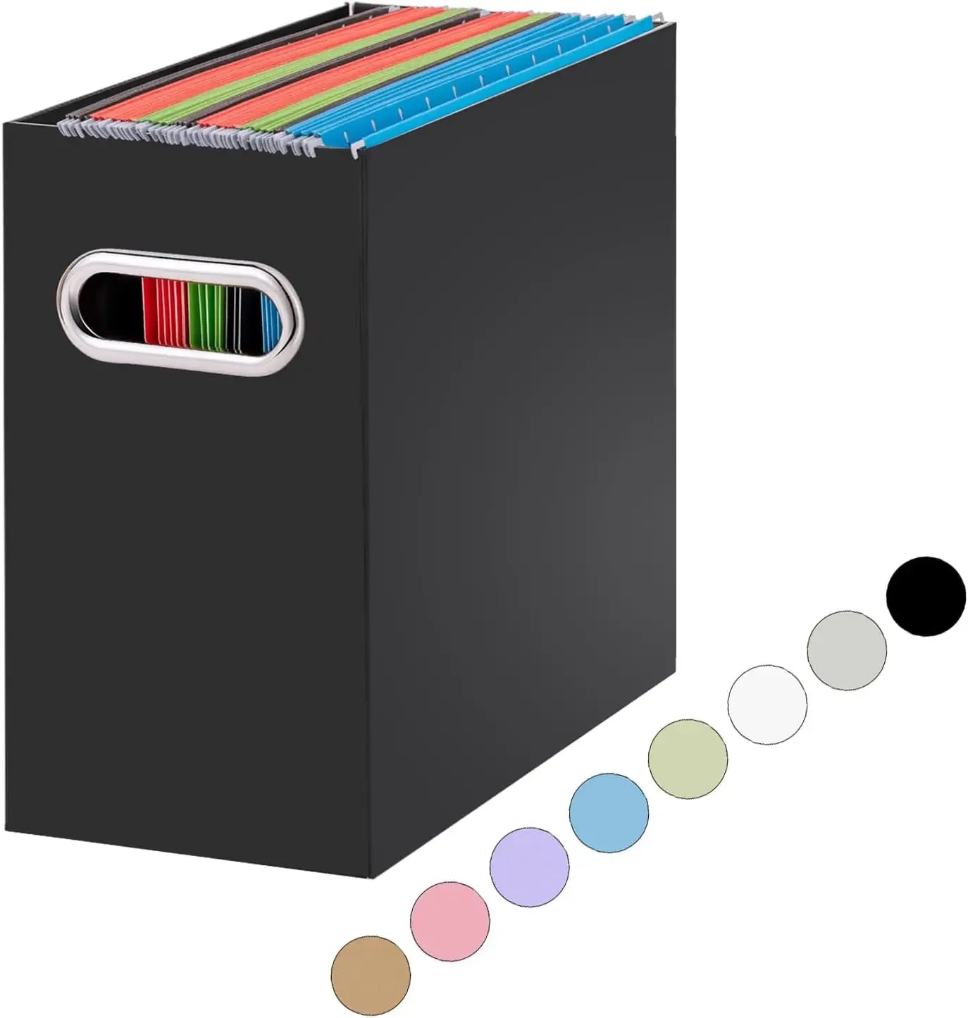 Collapsible File Organizer Box With Portable Handle For Office