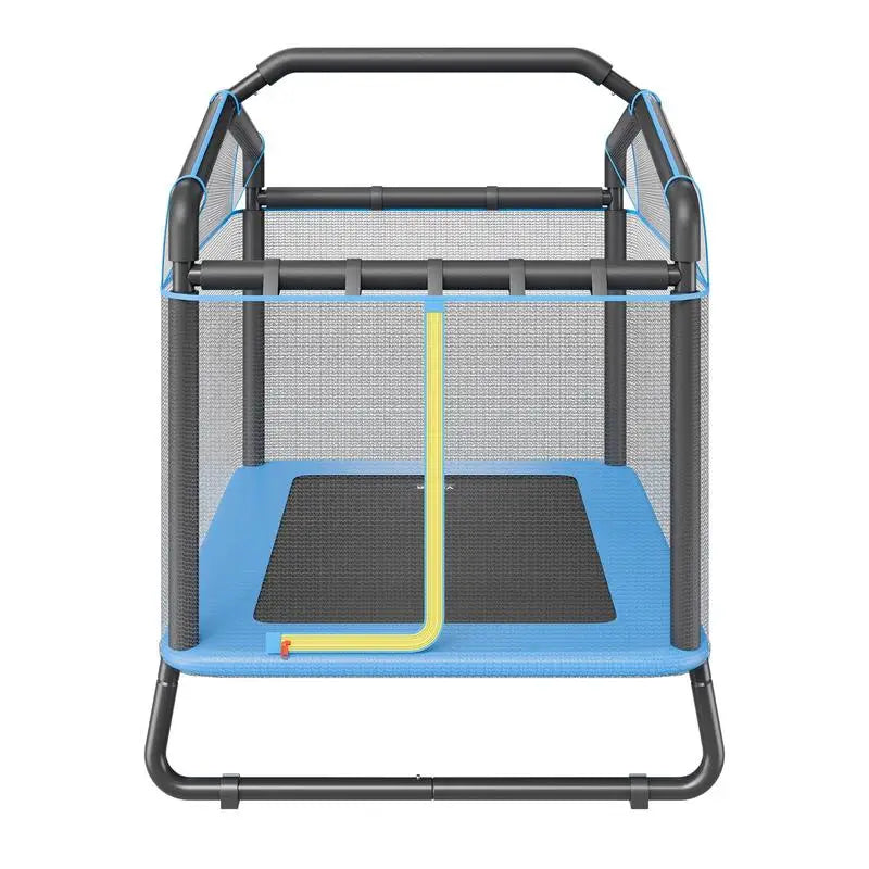 6ft kids trampoline with safety enclosure net and blue frame