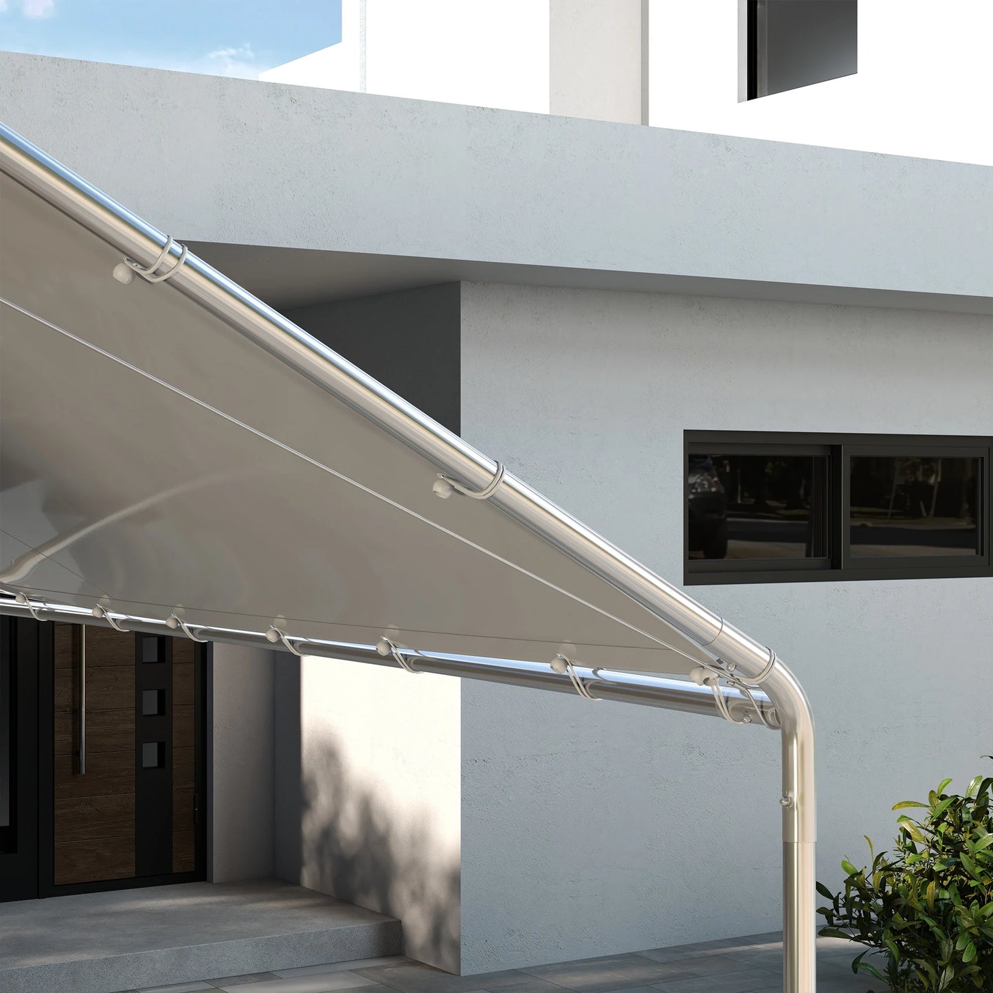 Carport canopy replacement cover, 10' x 20', white with ball bungee cords