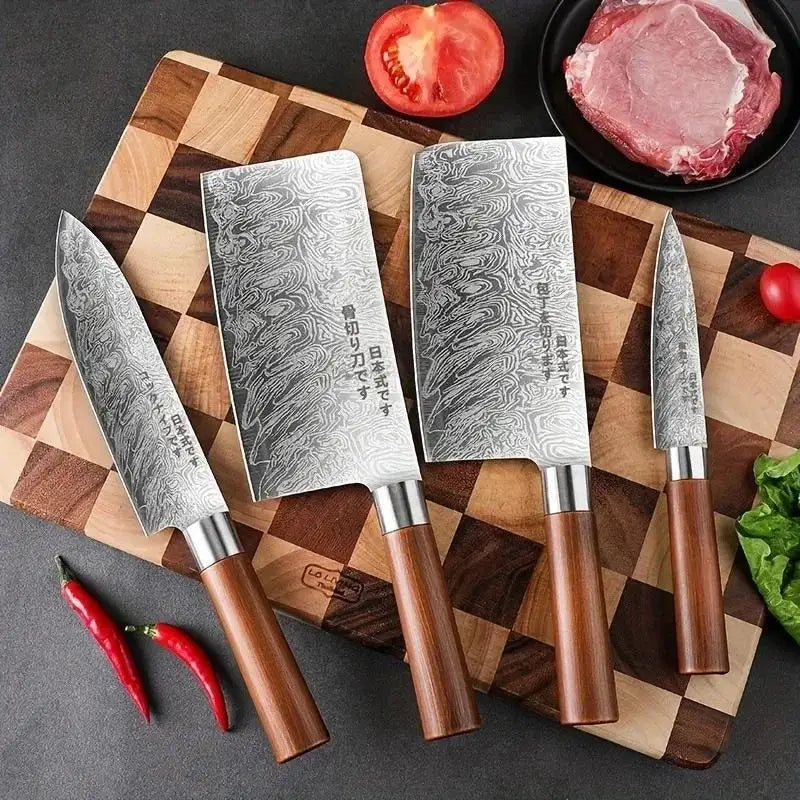 Feature Japanese Kitchen Knife Set Multi Functional Cleaver For Home Chefs