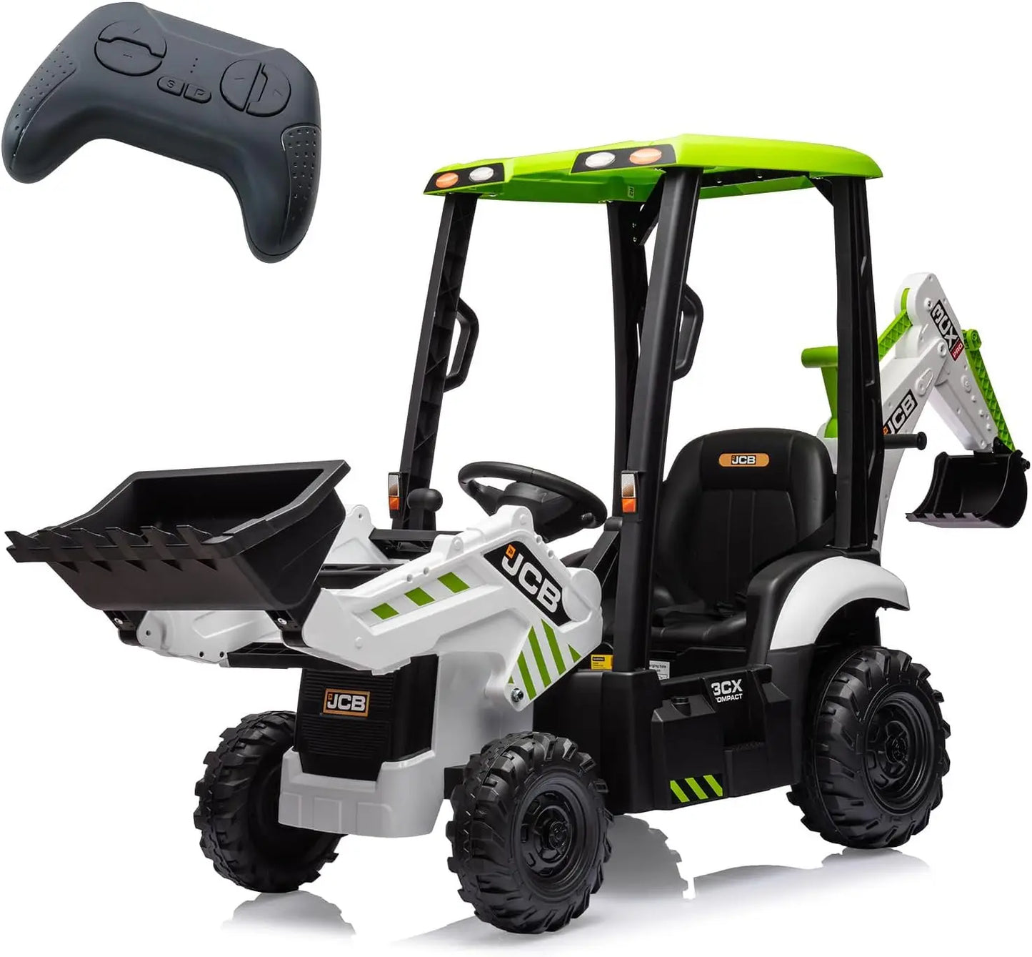 HiMISSE 12V Electric Backhoe Loader Toy With Remote Control
