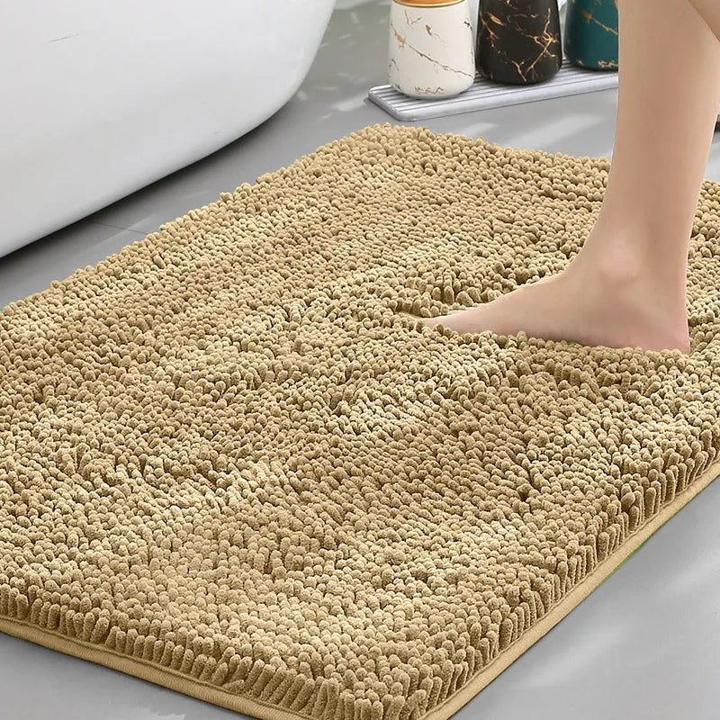 XM-Luvetoria Ultra Soft Chenille Bath Mat Super Absorbent Machine Washable
