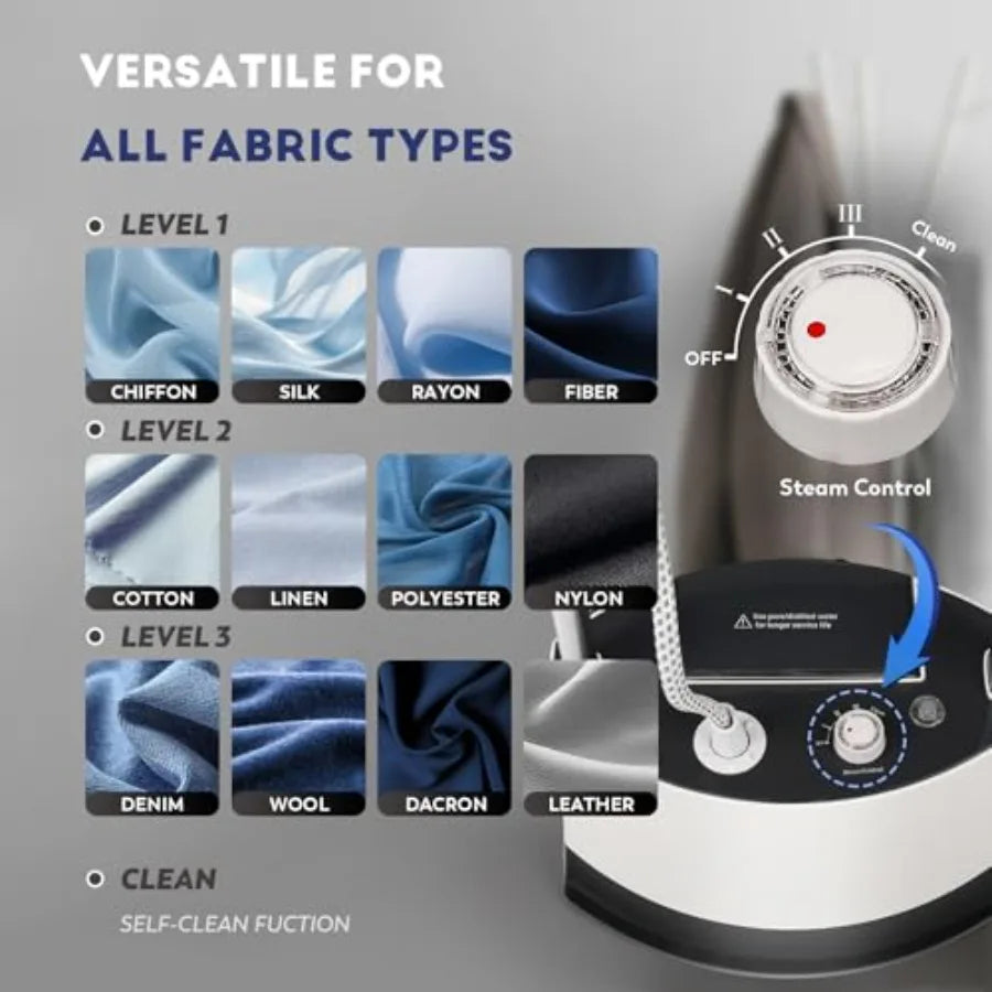 Abay Standing Garment Steamer With Flat Iron, 25s Heat-Up