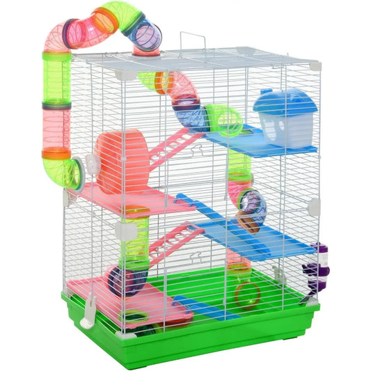 NONECN 5-Tier Hamster Cage With Tubes And Tunnels Durable