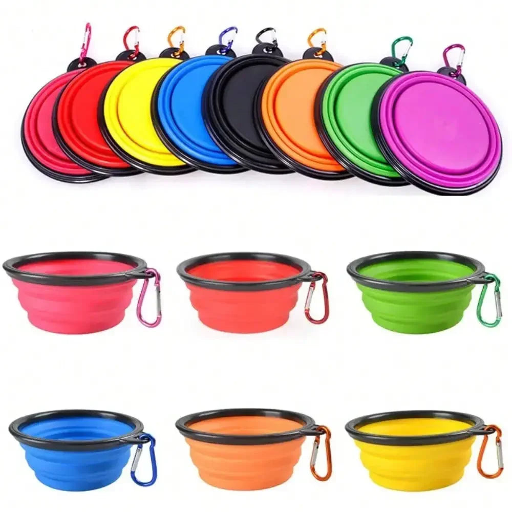 Ceramic 2-In-1 Dog Feeder Bowl With Travel Carabiner by S And B Enterprise