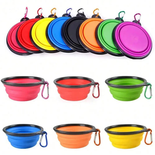 Ceramic 2-In-1 Dog Feeder Bowl With Travel Carabiner by S And B Enterprise