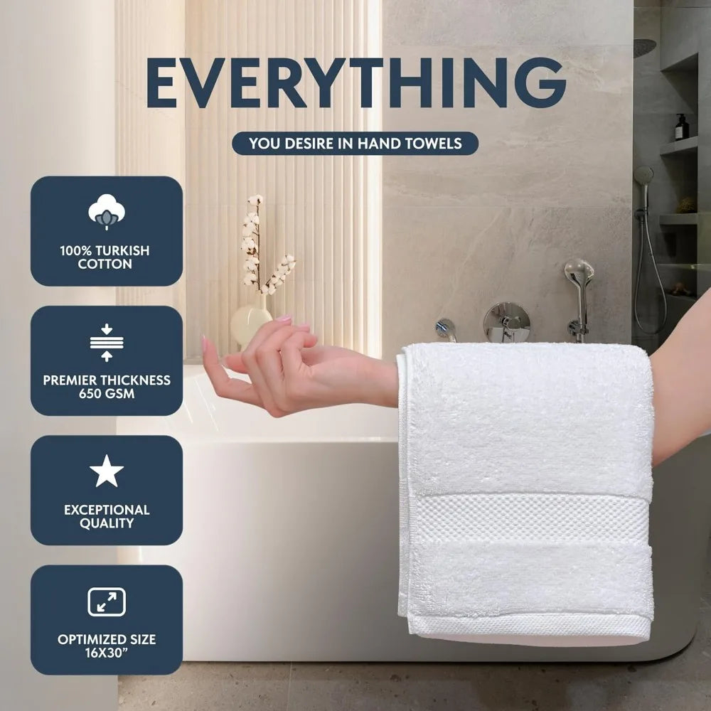 Luxurious Turkish Cotton Hand Towels for Hotel Spa Collection