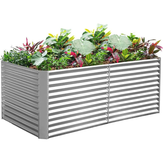 Galvanized Metal Raised Garden Bed for Vegetables Durable Outdoor Planter by S And B Enterprise