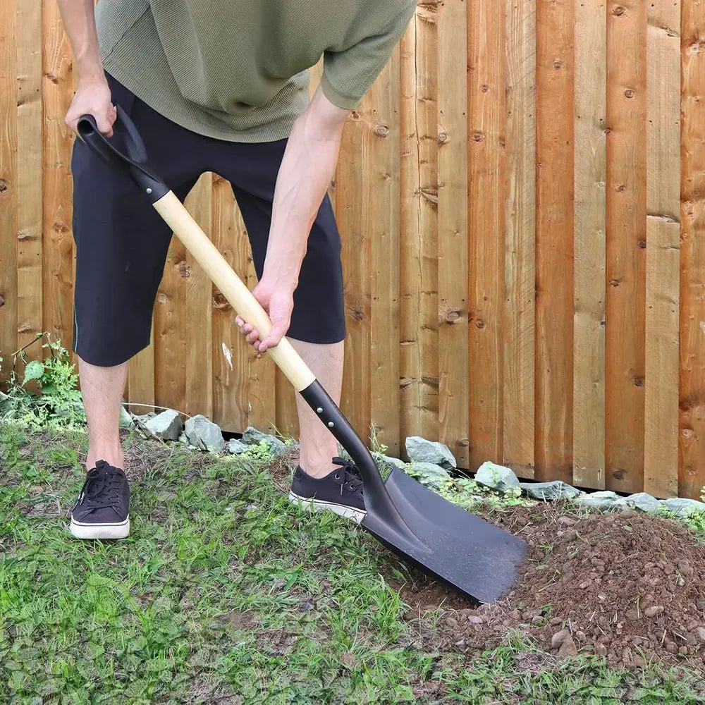 D-Handle Shovel With Steel Blade And Solid Wood Handle by S And B Enterprise