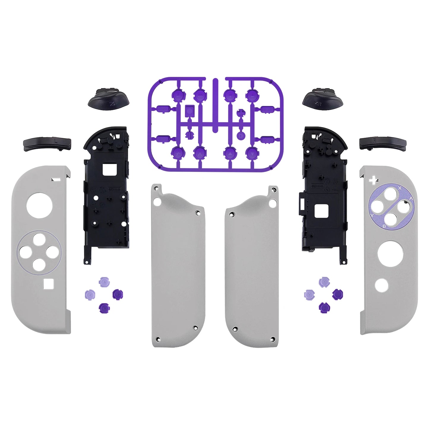 eXtremeRate Custom Patterned Controller Housing Shell Case with Full Set Buttons for NS Switch JoyCon & OLED Joycon - Wood Grain by S And B Enterprise