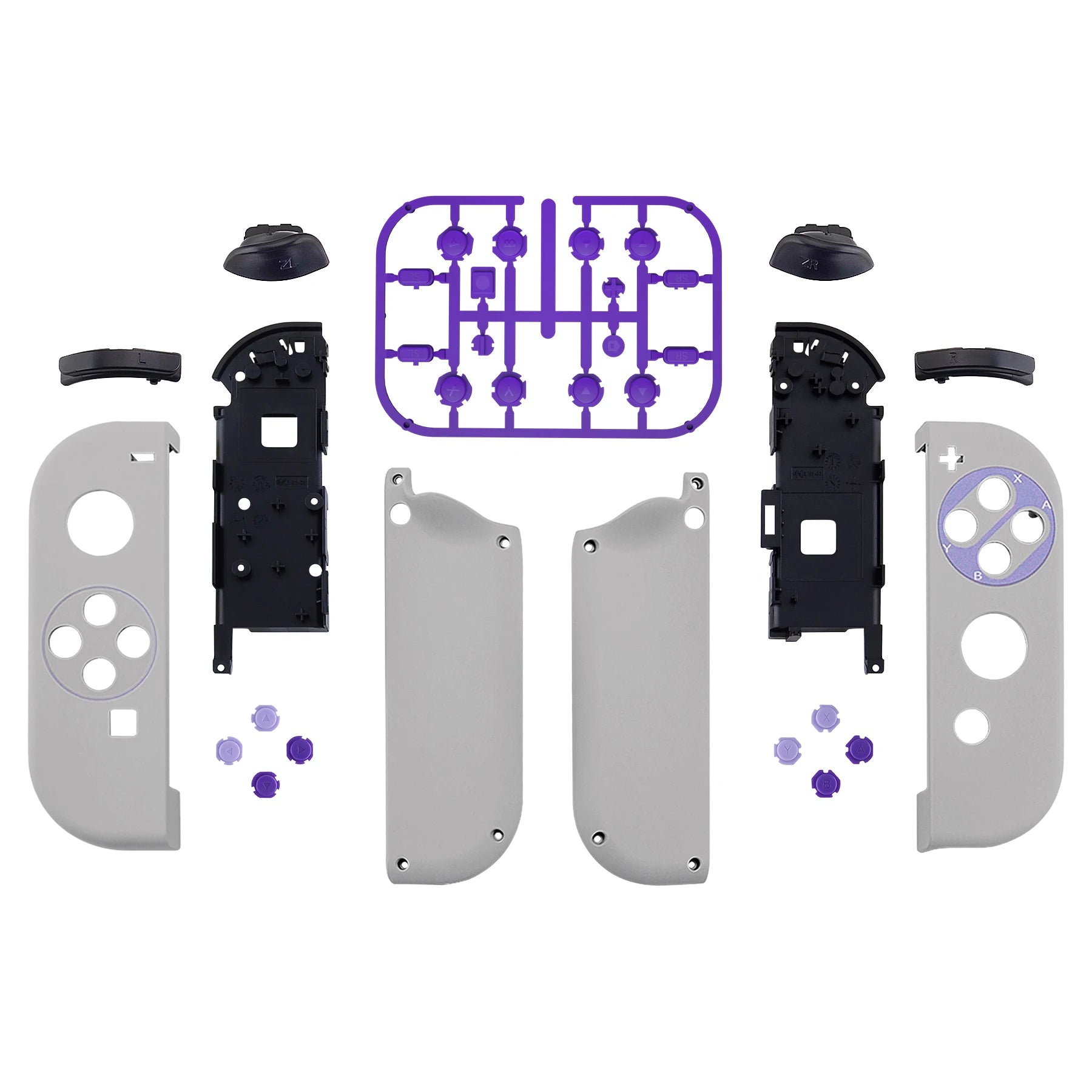 eXtremeRate Custom Patterned Controller Housing Shell Case with Full Set Buttons for NS Switch JoyCon & OLED Joycon - Wood Grain by S And B Enterprise