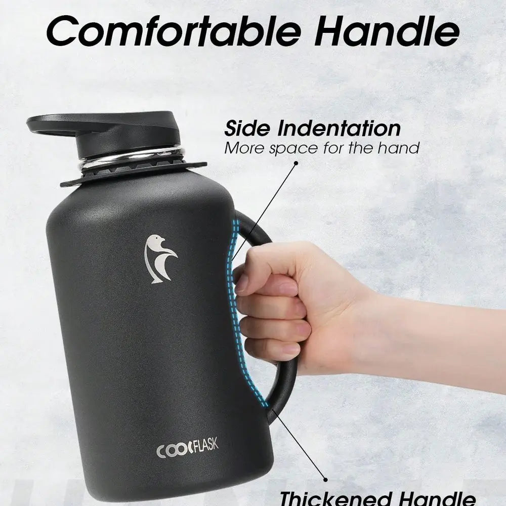 Insulated Stainless Steel Water Bottle With Handle And Strap by S And B Enterprise
