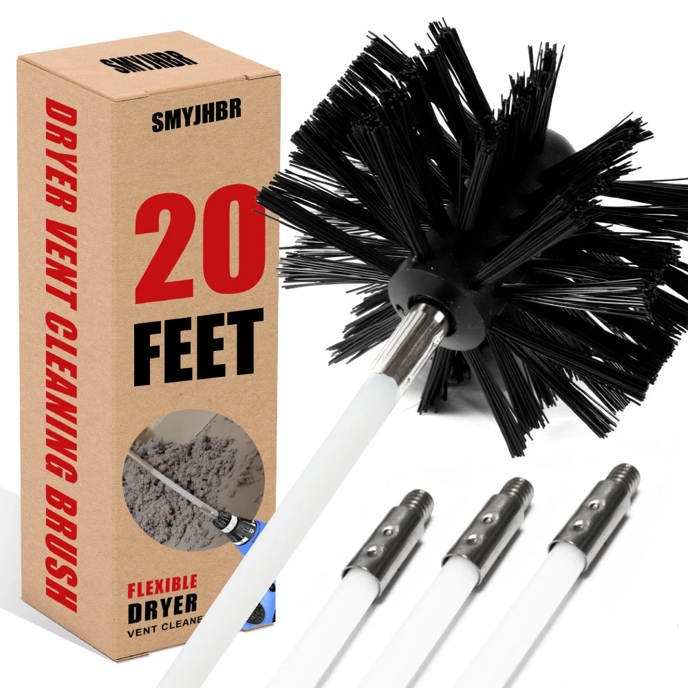 Dryer Vent Cleaning Kit With Flexible Rods And Chimney Brush by S And B Enterprise