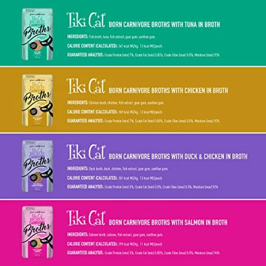 Tiki Cat Born Carnivore Broths Wet Cat Food Toppers Pack by S And B Enterprise