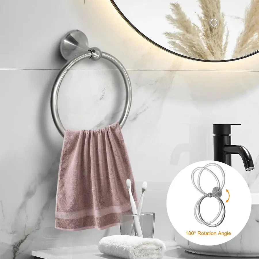 XMSJ Bathroom Hardware Set Wall Mount Towel Bar Towel Ring