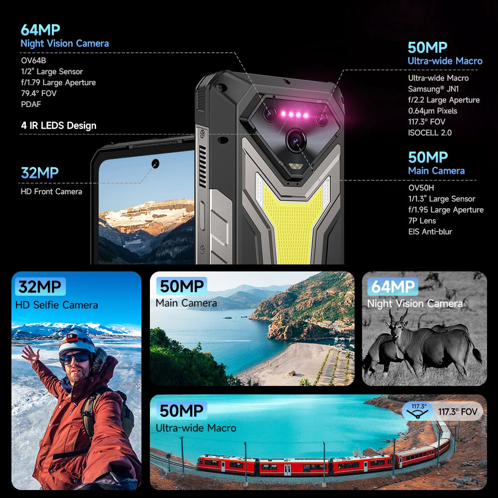 ULEFONE Armor 34 Pro Rugged Phone With Built In Projector