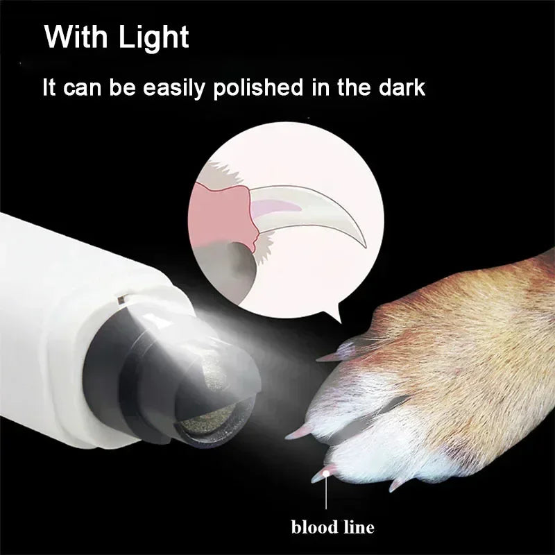 Electric Dog Nail Clippers for Dog Nail Grinders Rechargeable USB Charging LED Light Pet Quiet Cat Paws Nail Grooming Supplies by S And B Enterprise
