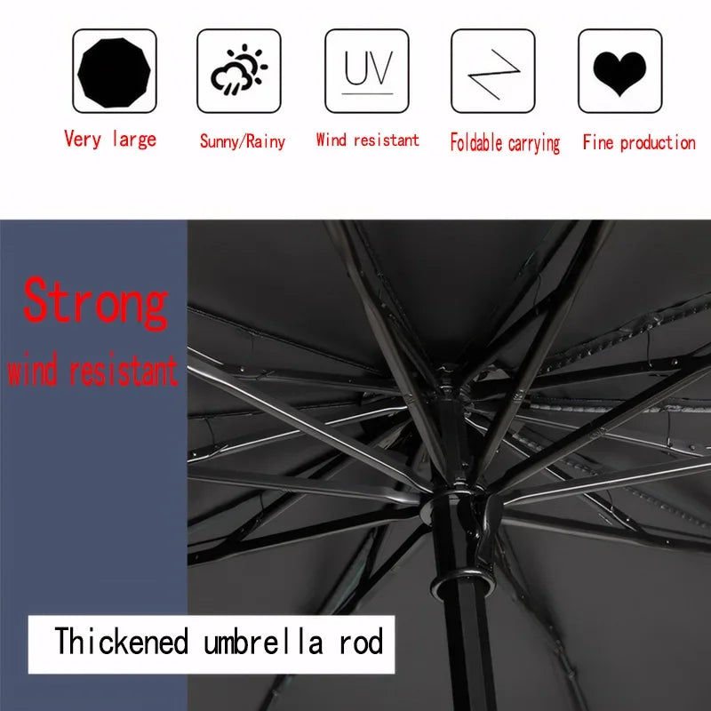 Folding Umbrella Windproof Waterproof Sun And Rain For Travel