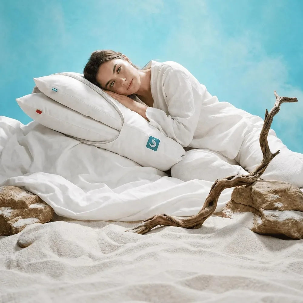 Cooling bed pillows 2-pack, queen-size white by S And B Enterprise, washable