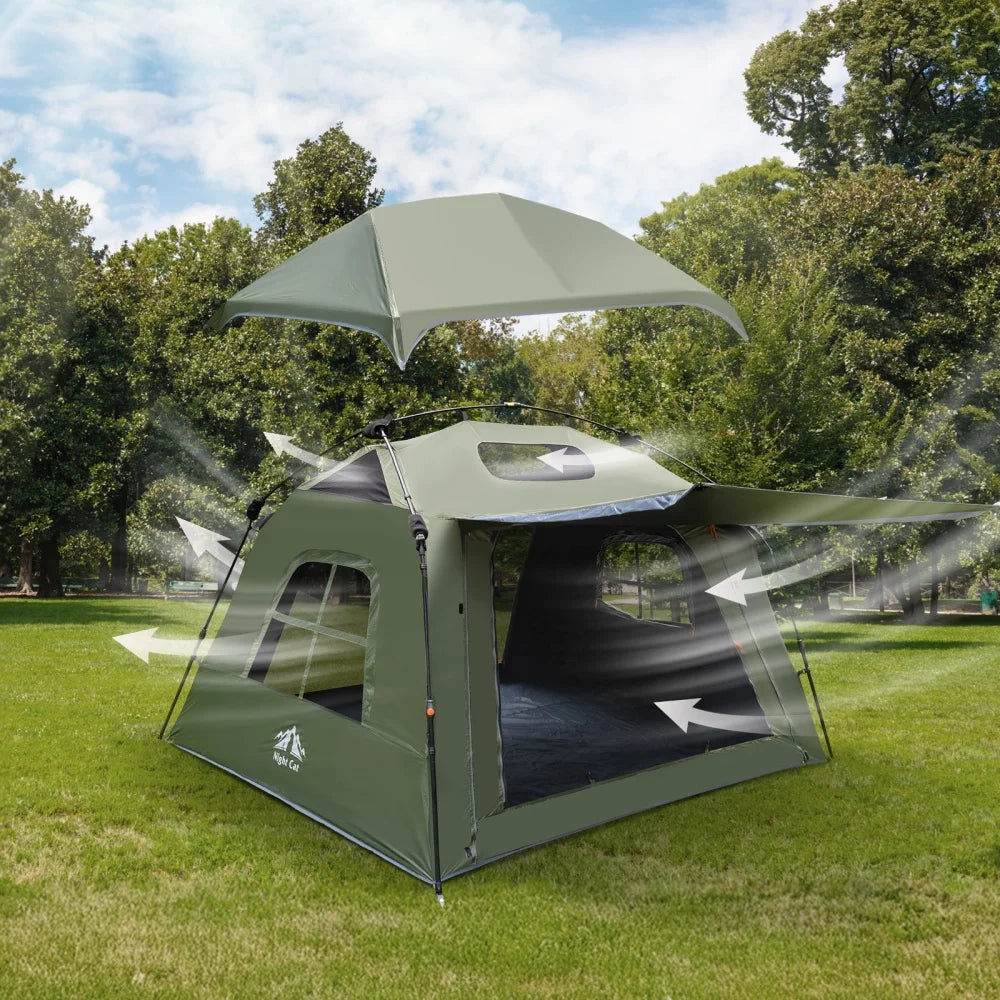 Night Cat Dark Room 4 Person Pop Up Tent Waterproof by S And B Enterprise