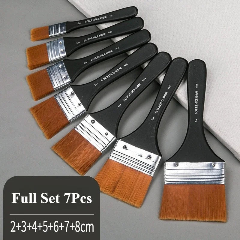 Borrence Memory Nylon Paint Brush Set For Acrylic Oil Watercolor