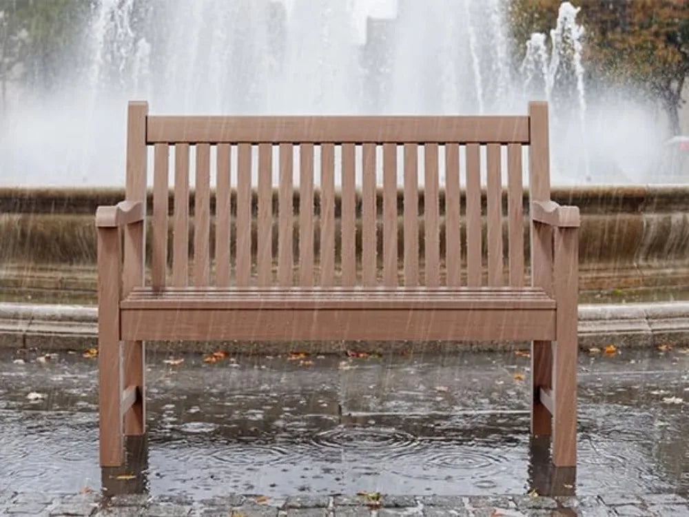 Outdoor 2-Person Bench Weatherproof Poly Lumber Seating