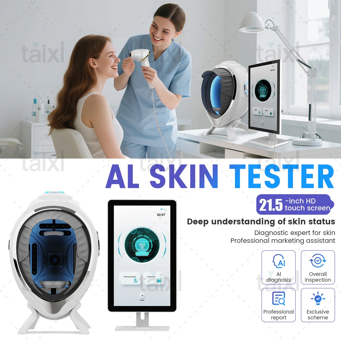 MYOSLIM 3D Skin Scanner AI Care Facial Analyzer Portable