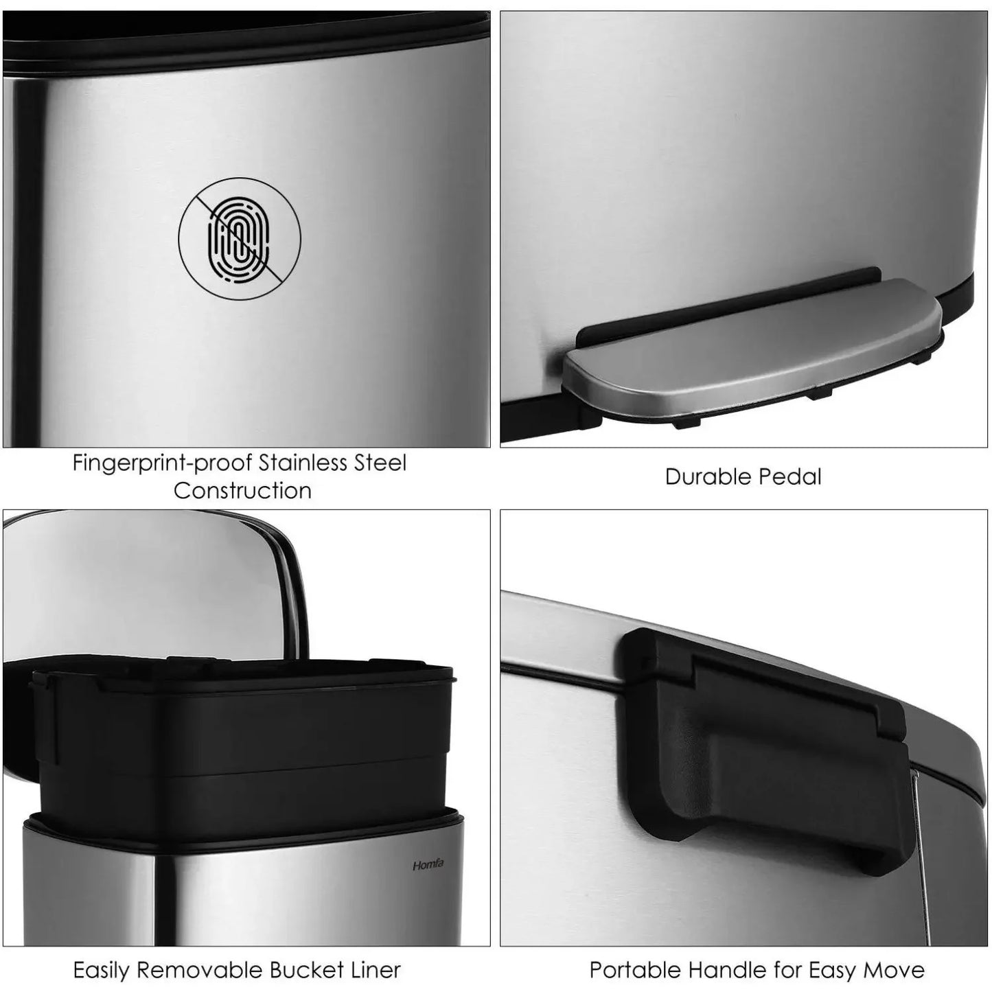 Stainless Steel Kitchen Step Trash Can With Foot Pedal by S And B Enterprise