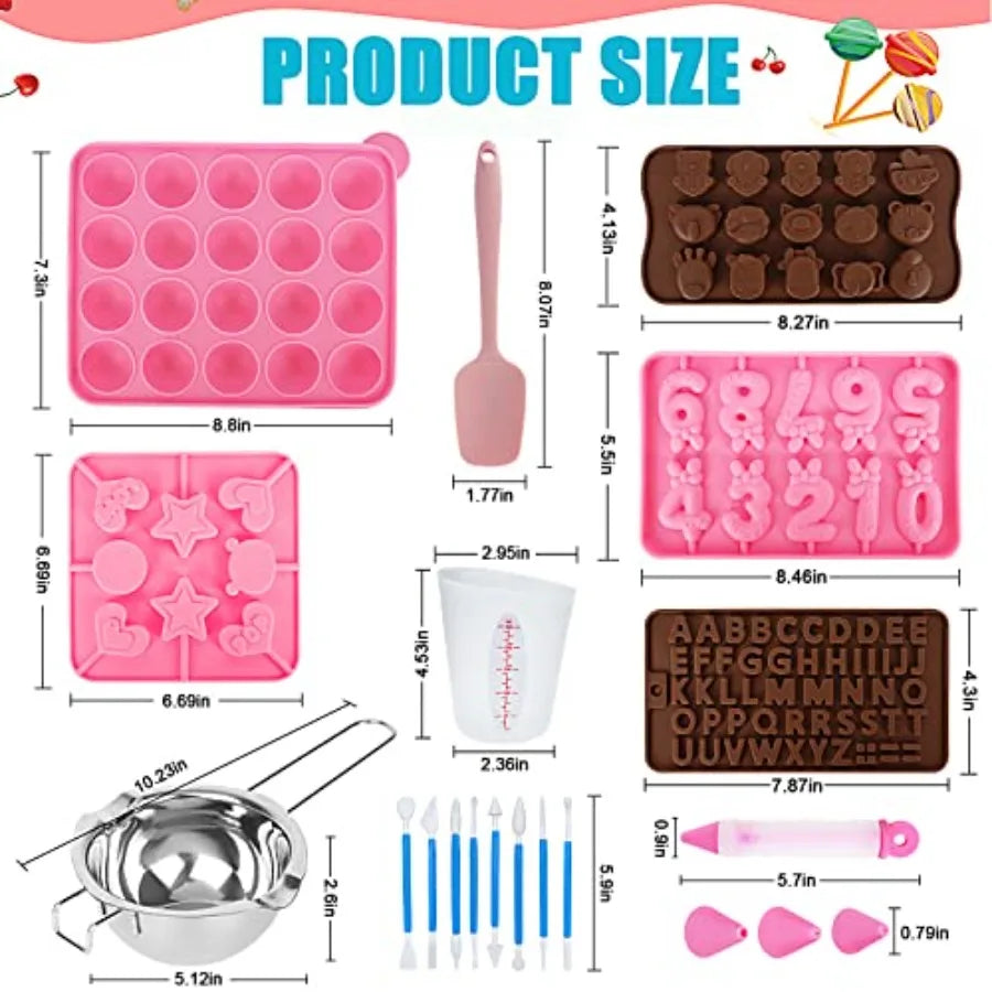 Cake Pop Maker Kit 618Pcs With Silicone Molds And Stand by S And B Enterprise