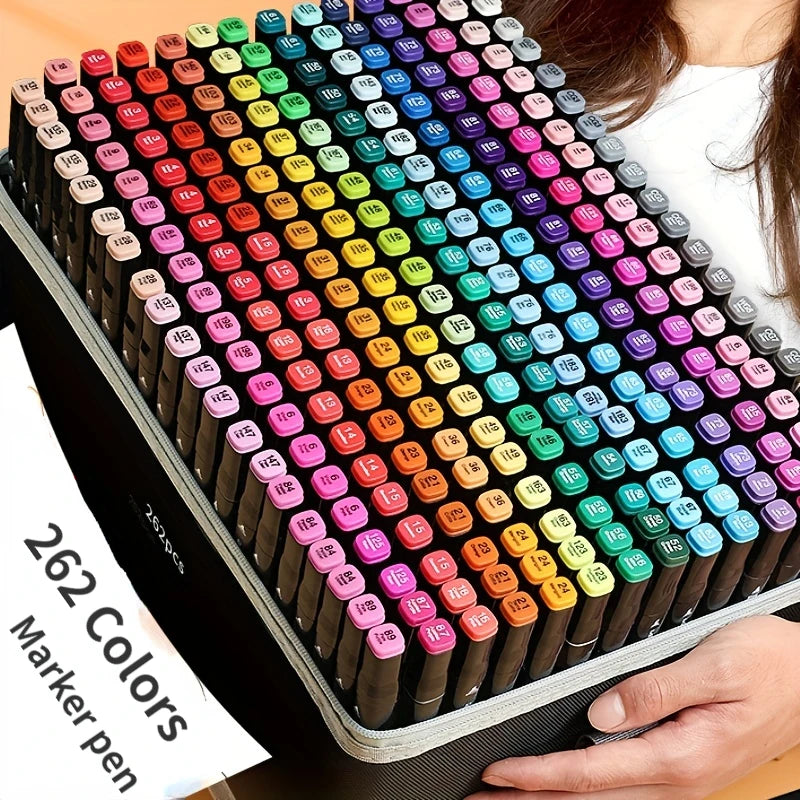 262 Color Marker Pen Set Double Head Brush Pens Art by S And B Enterprise