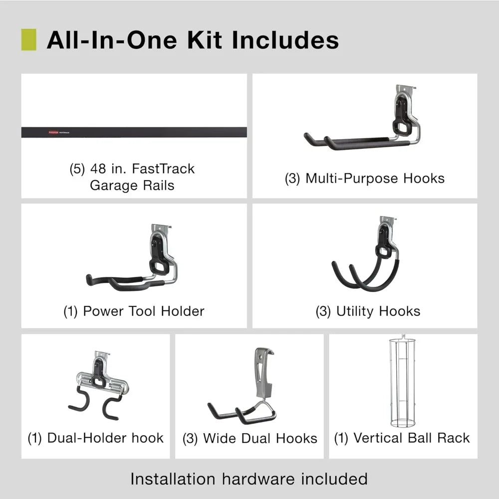 XMSJ 20-Piece FastTrack Garage Wall Storage System