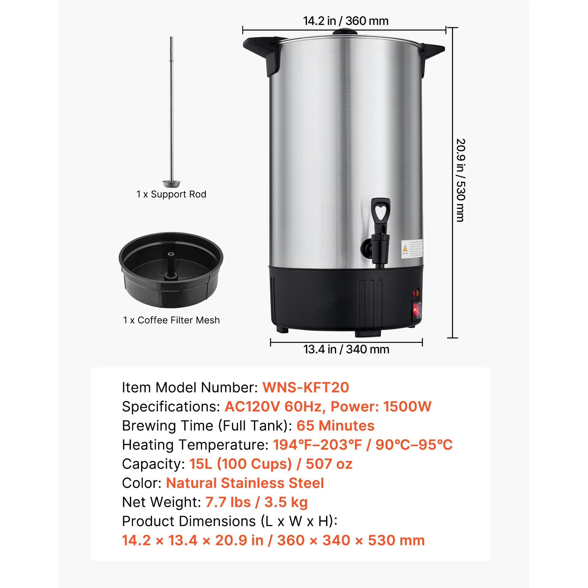 SucceBuy Commercial Coffee Urn Hot Beverage Dispenser with Dripless Faucet Quick-Brewing Coffee Maker for Catering, Party by S And B Enterprise