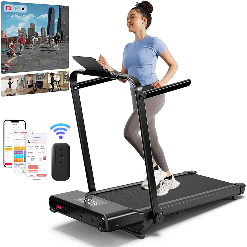 Walking Pad Treadmill With 9 Percent Incline Under Desk Foldable Bluetooth LCD