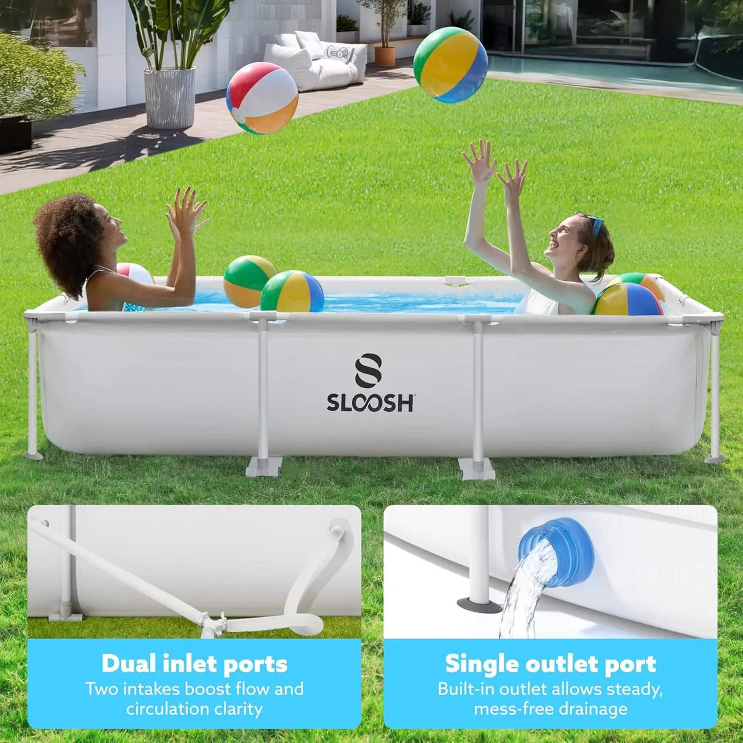 Joyfy Above Ground Pool Set With Filter Pump For Outdoor Fun