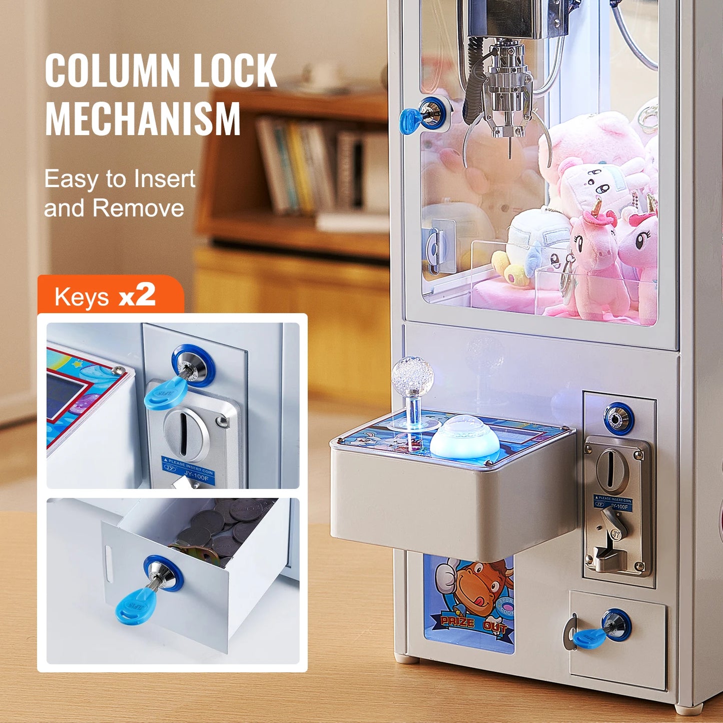 SucceBuy Claw Machine  0-3”Jaw Diameter 0-5”Jaw lifting Crane Prize Grabber Commercial Arcade Game Dispenser Vending Toy For Kid
