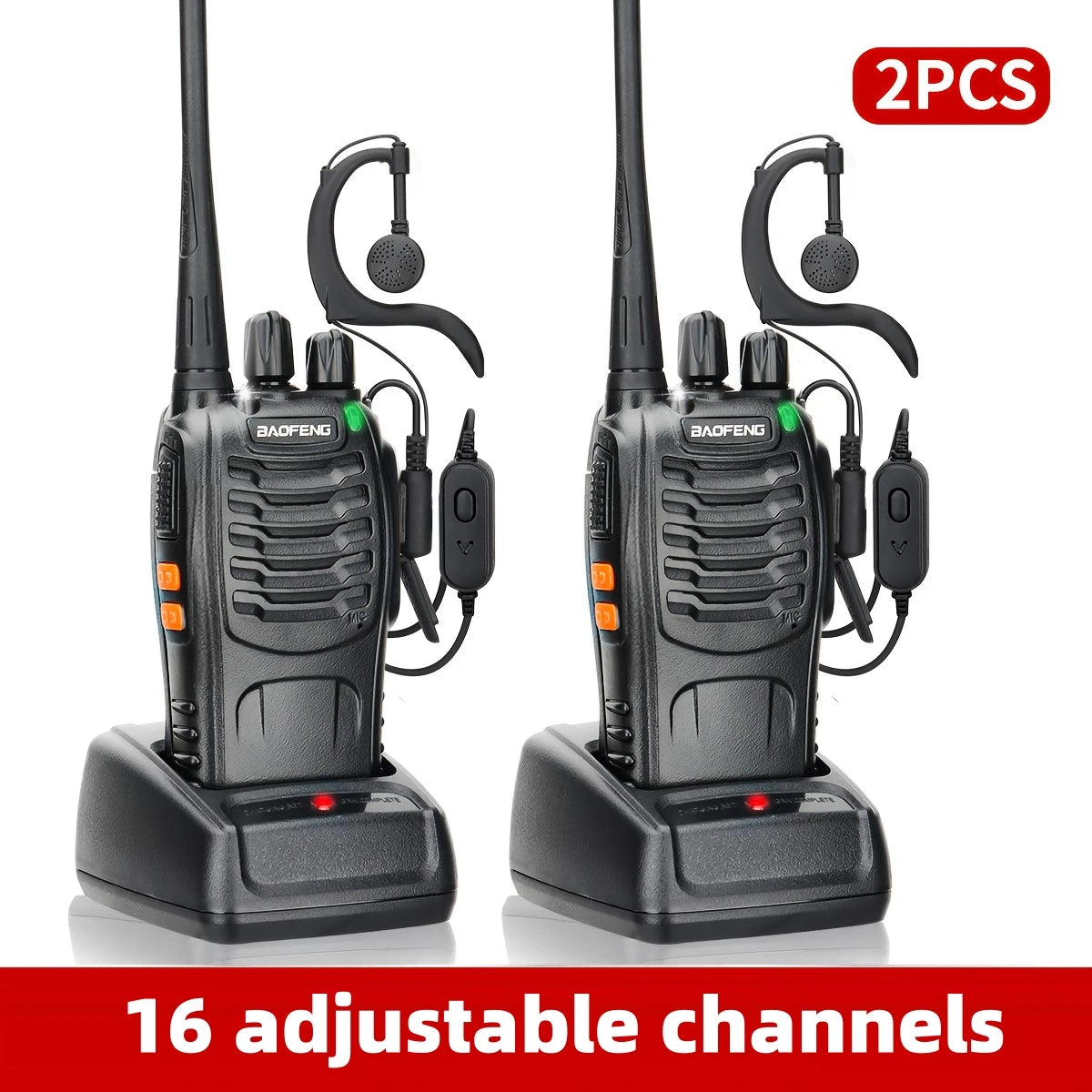 Baofeng Long Range Walkie Talkies for Adults with Earpieces, 16 Channel Rechargeable Handheld Two Way Radio Walky Talky with Flashlight VOX for Adventure Family Camping Hiking Skiing Cruise by S And B Enterprise